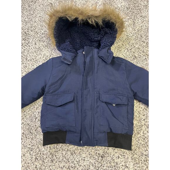 🌟3 for $35🌟 Tahari Boys Navy Parka Winter Coat, Navy Jacket Size 4T‎ Hooded - Picture 4 of 12